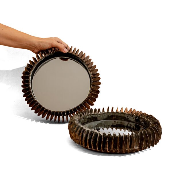 Two Ruffled Bronze Mirrors, 2024