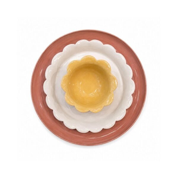 Colored dinner plates, blossom series, 2026